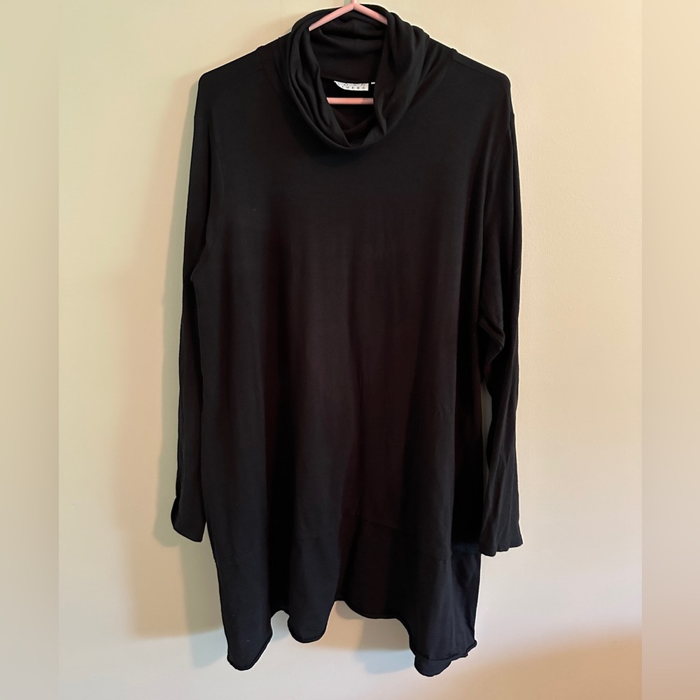 Joan Rivers Elegant Black tunic sweater with cowl collar